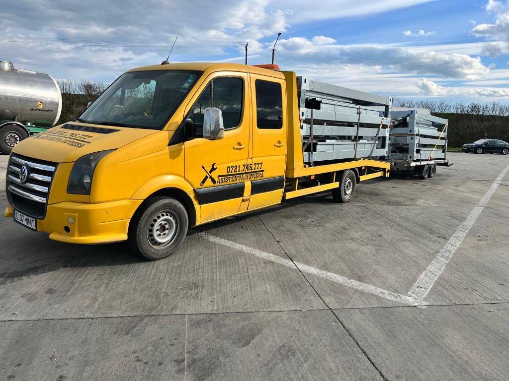 Platformă de tractare A2 Tractări pregătită pentru încărcare și transport.